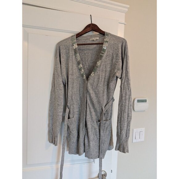 Y2K Costa Blanca grey and jeweled cardigan size M - Picture 1 of 5
